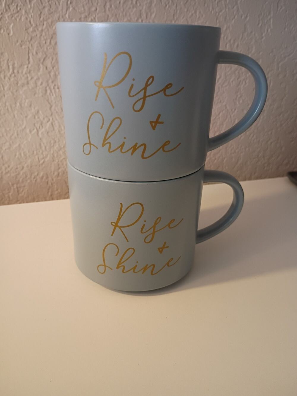 Threshold Light Blue Stoneware Coffee Mugs Set of 2, Dishwasher Microwave Safe